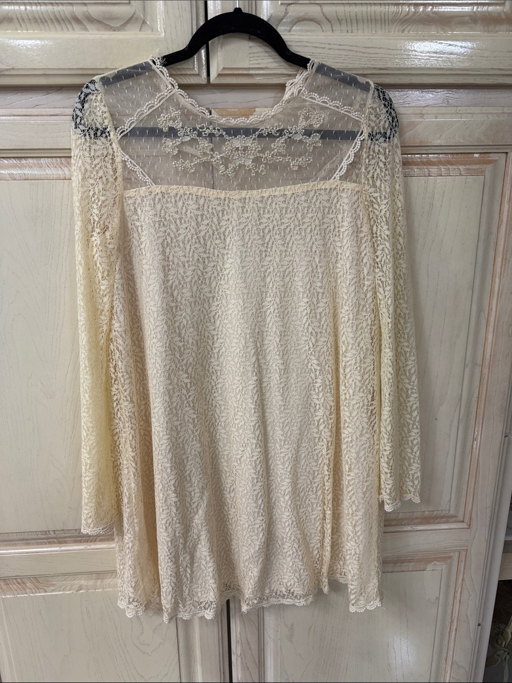 Altar'd State Cream Lace Overlay Dress